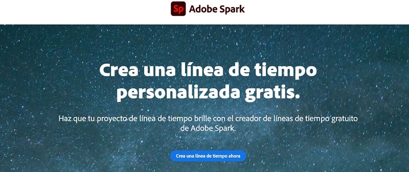 Adobe Spark líneas de tiempo