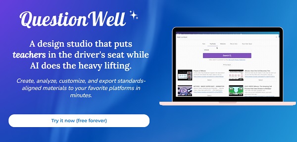 Herramientas con IA para crear exámenes Questionwell